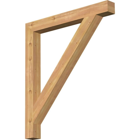 Ekena Millwork 3 1/2"W x 34"D x 38"H Traditional Block Smooth Bracket, Western Red Cedar