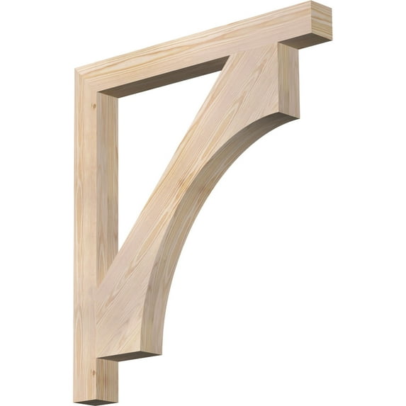 Ekena Millwork 3 1/2"W x 34"D x 38"H Westlake Block Smooth Bracket, Douglas Fir