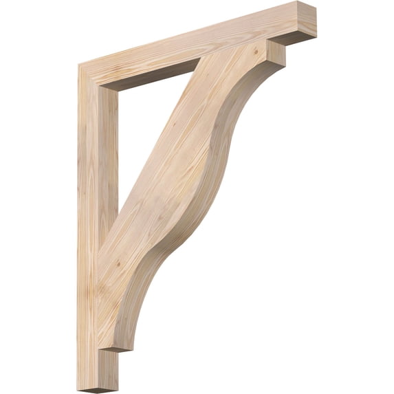 Ekena Millwork 3 1/2"W x 34"D x 40"H Funston Block Smooth Bracket, Douglas Fir