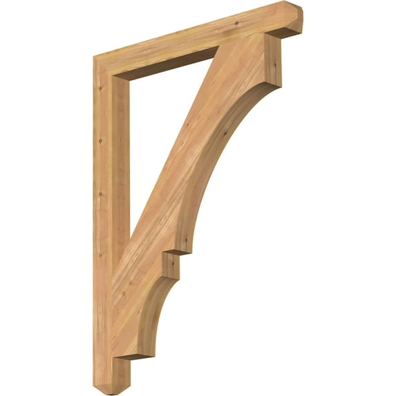 Ekena Millwork 3 1/2"W x 34"D x 46"H Balboa Craftsman Smooth Bracket, Western Red Cedar