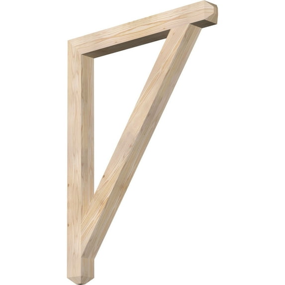 Ekena Millwork 3 1/2"W x 34"D x 46"H Traditional Craftsman Smooth Bracket, Douglas Fir