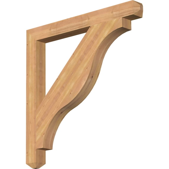 Ekena Millwork 3 1/2"W x 36"D x 36"H Funston Craftsman Smooth Bracket, Western Red Cedar