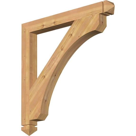 Ekena Millwork 3 1/2"W x 36"D x 36"H Legacy Arts & Crafts Smooth Bracket, Western Red Cedar