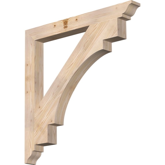 Ekena Millwork 3 1/2"W x 36"D x 36"H Merced Traditional Smooth Bracket, Douglas Fir