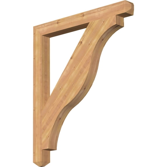 Ekena Millwork 3 1/2"W x 36"D x 42"H Funston Craftsman Smooth Bracket, Western Red Cedar