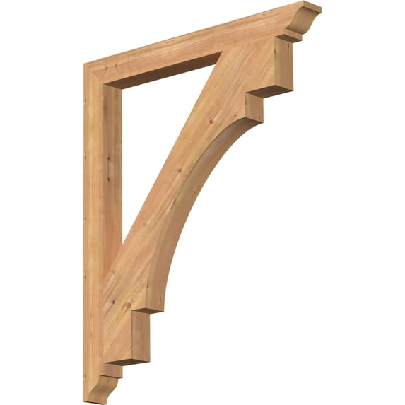 Ekena Millwork 3 1/2"W x 36"D x 44"H Merced Traditional Smooth Bracket, Western Red Cedar