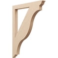 thumbnail image 1 of Ekena Millwork 3 1/2"W x 36"D x 48"H Funston Traditional Rough Cedar Woodgrain TimberThane Bracket, Primed Tan, 1 of 6