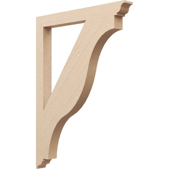 Ekena Millwork 3 1/2"W x 36"D x 48"H Funston Traditional Rough Cedar Woodgrain TimberThane Bracket, Primed Tan