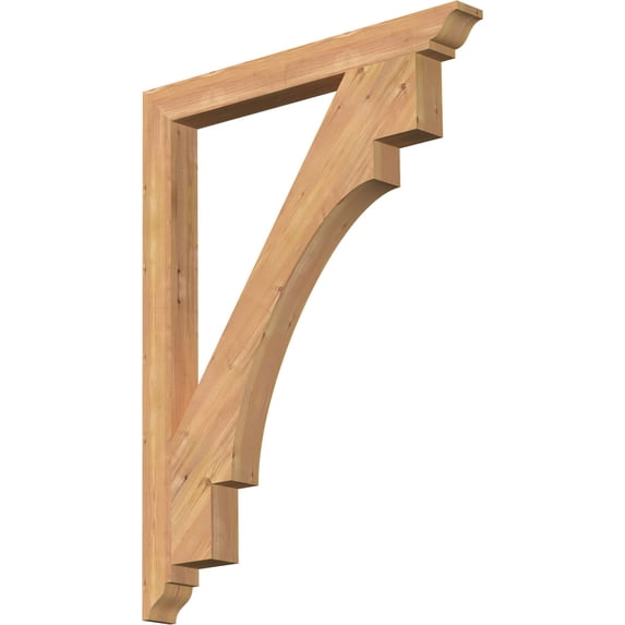 Ekena Millwork 3 1/2"W x 36"D x 48"H Merced Traditional Smooth Bracket, Western Red Cedar