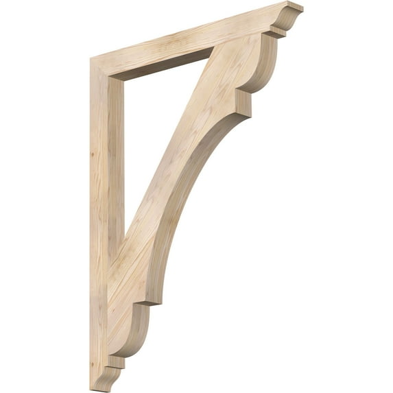 Ekena Millwork 3 1/2"W x 36"D x 48"H Olympic Traditional Smooth Bracket, Douglas Fir