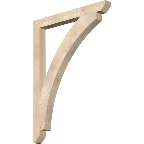 Ekena Millwork 3 1/2"W x 36"D x 48"H Thorton Slat Smooth Bracket, Douglas Fir