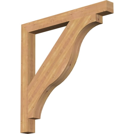 Ekena Millwork 3 1/2"W x 38"D x 38"H Funston Block Smooth Bracket, Western Red Cedar