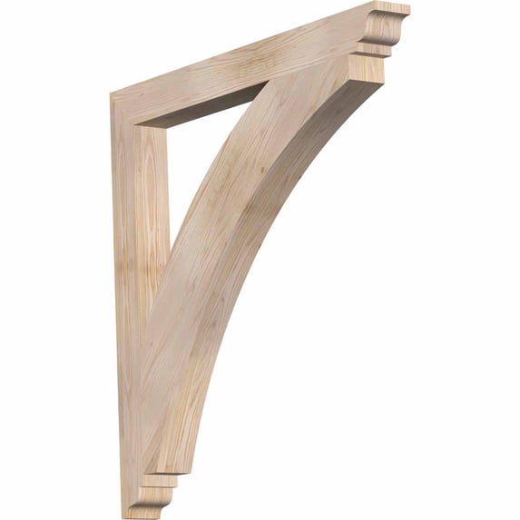 Ekena Millwork 3 1/2"W x 38"D x 38"H Thorton Traditional Smooth Bracket, Douglas Fir