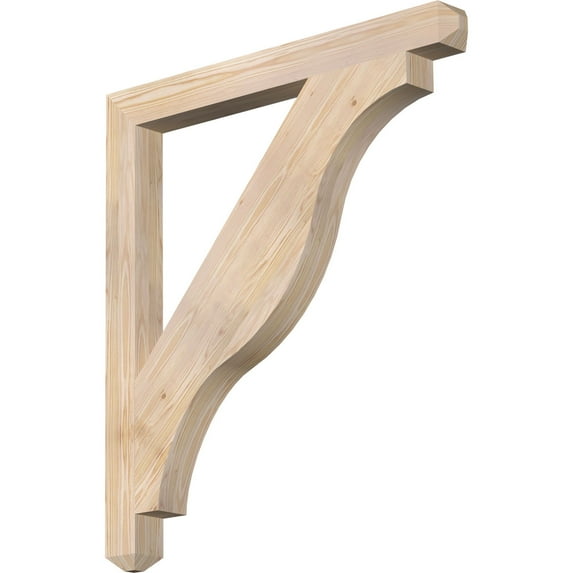 Ekena Millwork 3 1/2"W x 38"D x 42"H Funston Craftsman Smooth Bracket, Douglas Fir