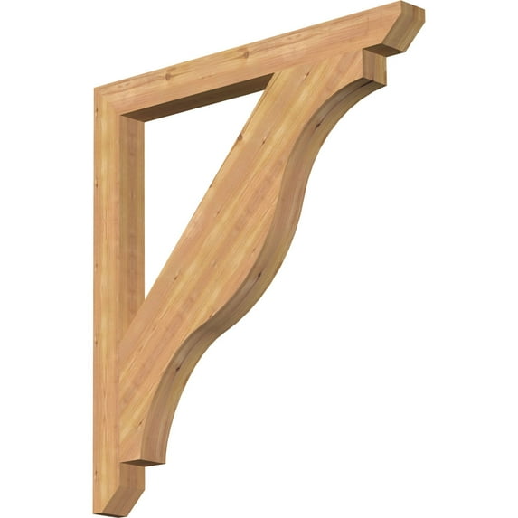 Ekena Millwork 3 1/2"W x 38"D x 42"H Funston Slat Smooth Bracket, Western Red Cedar