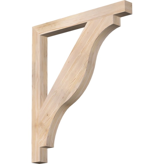 Ekena Millwork 3 1/2"W x 38"D x 44"H Funston Block Smooth Bracket, Douglas Fir