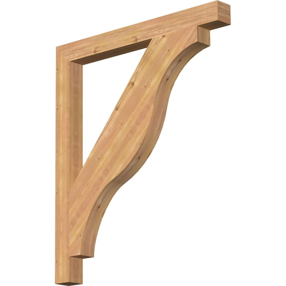Ekena Millwork 3 1/2"W x 38"D x 44"H Funston Block Smooth Bracket, Western Red Cedar