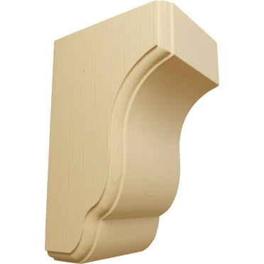 Ekena Millwork 3 1/2"W x 4"D x 6 1/2"H Capistrano Mission Corbel, Alder