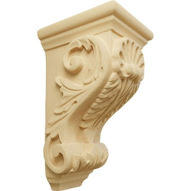 Ekena Millwork 3 1/2"W x 4"D x 7"H Small Shell Corbel, Alder