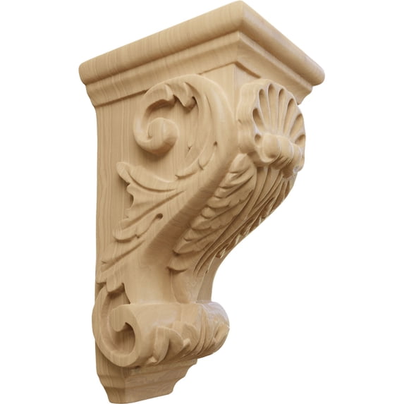 Ekena Millwork 3 1/2"W x 4"D x 7"H Small Shell Corbel, Cherry