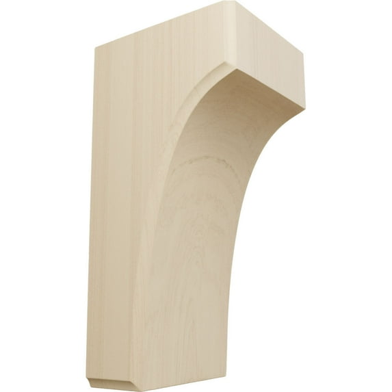 Ekena Millwork 3 1/2"W x 4"D x 8"H Clarksville Bracket, Rubberwood (2-Pack)