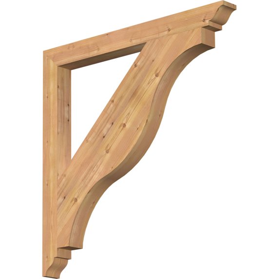 Ekena Millwork 3 1/2"W x 40"D x 40"H Funston Traditional Smooth Bracket, Western Red Cedar