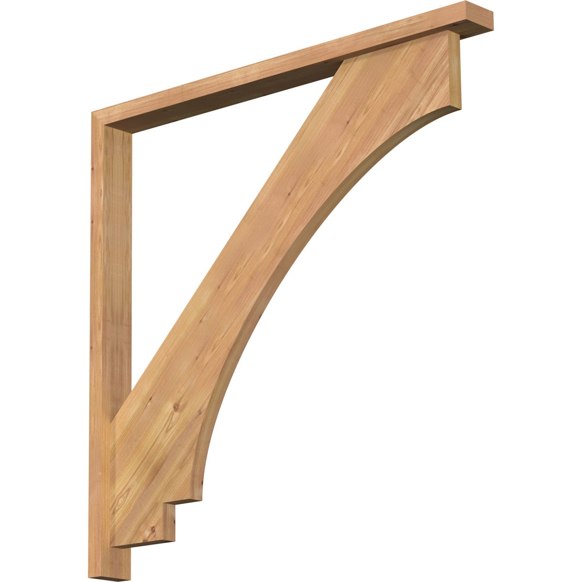 Ekena Millwork 3 1/2"W x 40"D x 40"H Imperial Block Smooth Bracket w/ Offset Brace, Western Red Cedar