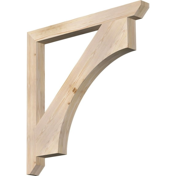 Ekena Millwork 3 1/2"W x 40"D x 40"H Westlake Slat Smooth Bracket, Douglas Fir