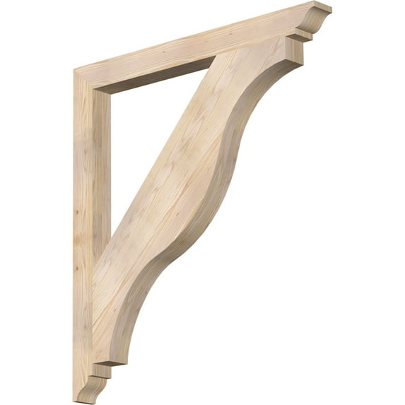 Ekena Millwork 3 1/2"W x 40"D x 44"H Funston Traditional Smooth Bracket, Douglas Fir