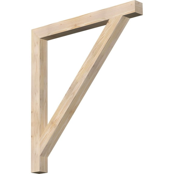 Ekena Millwork 3 1/2"W x 40"D x 44"H Traditional Block Smooth Bracket, Douglas Fir