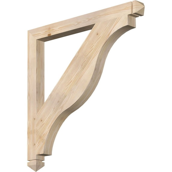 Ekena Millwork 3 1/2"W x 42"D x 42"H Funston Arts & Crafts Smooth Bracket, Douglas Fir