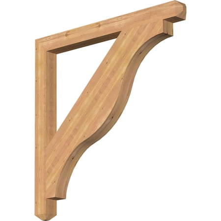 Ekena Millwork 3 1/2"W x 42"D x 42"H Funston Craftsman Smooth Bracket, Western Red Cedar