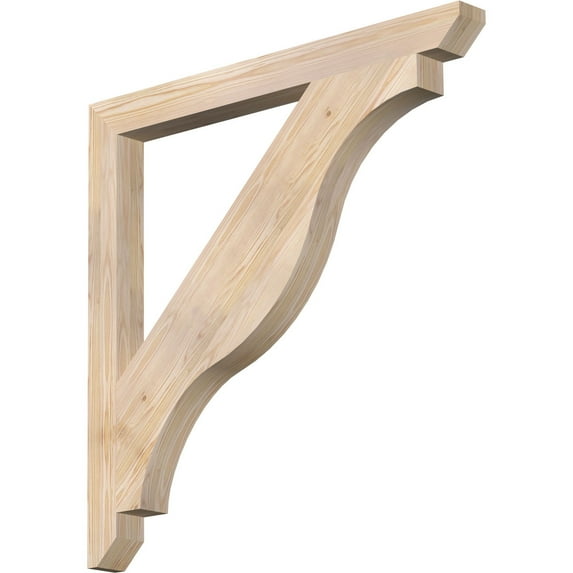 Ekena Millwork 3 1/2"W x 42"D x 42"H Funston Slat Smooth Bracket, Douglas Fir