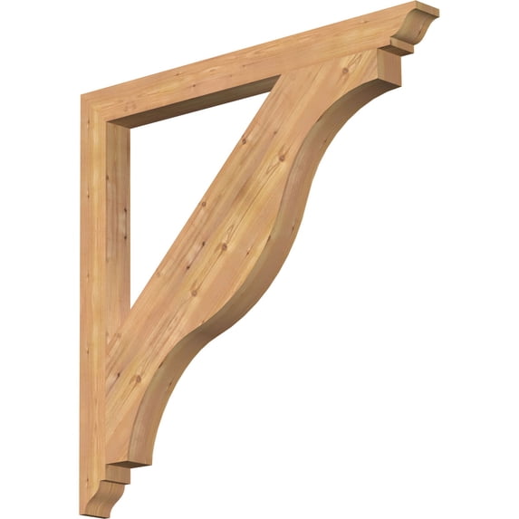 Ekena Millwork 3 1/2"W x 42"D x 42"H Funston Traditional Smooth Bracket, Western Red Cedar