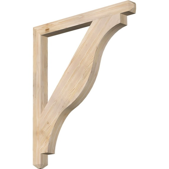 Ekena Millwork 3 1/2"W x 42"D x 48"H Funston Craftsman Smooth Bracket, Douglas Fir