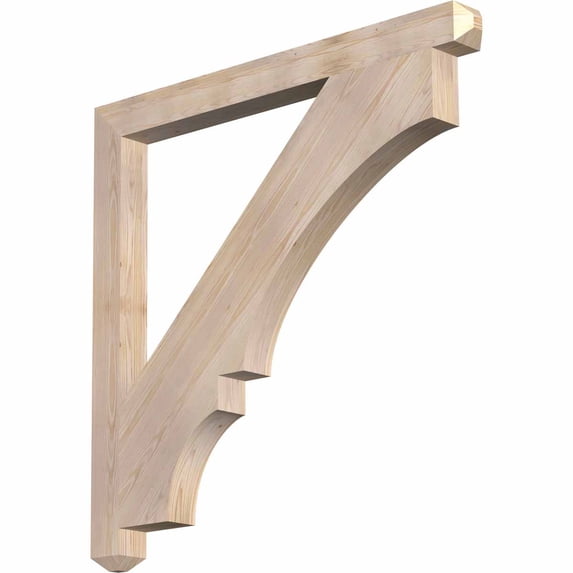 Ekena Millwork 3 1/2"W x 44"D x 44"H Balboa Craftsman Smooth Bracket, Douglas Fir