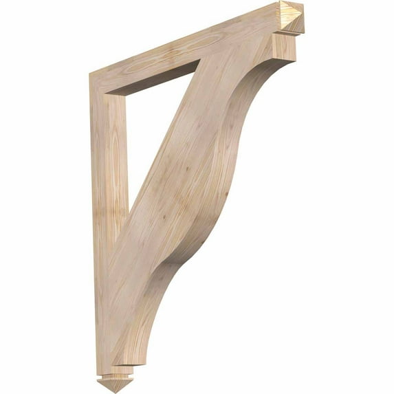 Ekena Millwork 3 1/2"W x 44"D x 44"H Funston Arts & Crafts Smooth Bracket, Douglas Fir