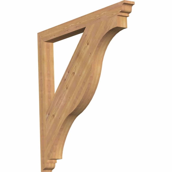 Ekena Millwork 3 1/2"W x 44"D x 44"H Funston Traditional Smooth Bracket, Western Red Cedar