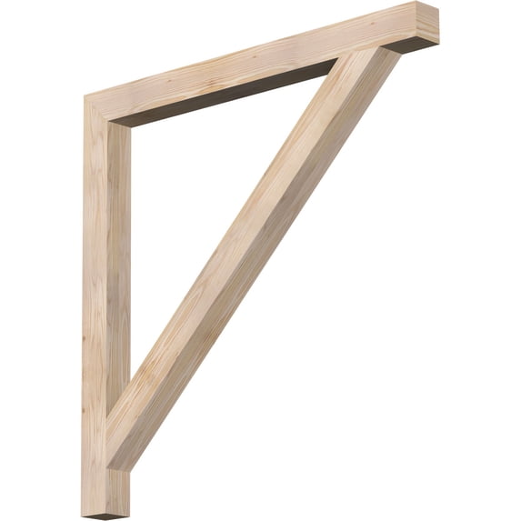 Ekena Millwork 3 1/2"W x 44"D x 44"H Traditional Block Smooth Bracket, Douglas Fir