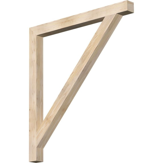 Ekena Millwork 3 1/2"W x 44"D x 48"H Traditional Block Smooth Bracket, Douglas Fir