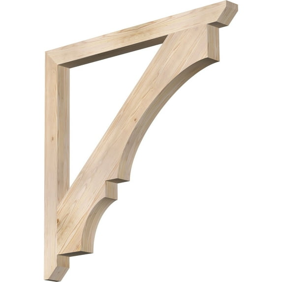 Ekena Millwork 3 1/2"W x 46"D x 46"H Balboa Slat Smooth Bracket, Douglas Fir