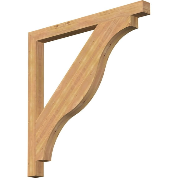 Ekena Millwork 3 1/2"W x 46"D x 46"H Funston Block Smooth Bracket, Western Red Cedar