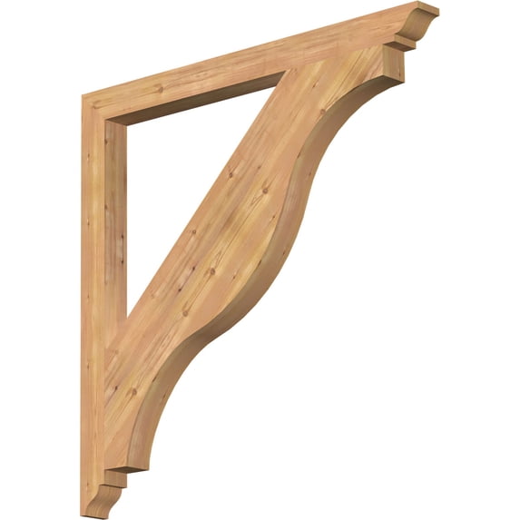 Ekena Millwork 3 1/2"W x 46"D x 46"H Funston Traditional Smooth Bracket, Western Red Cedar