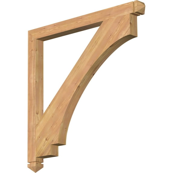 Ekena Millwork 3 1/2"W x 46"D x 46"H Imperial Arts & Crafts Smooth Bracket, Western Red Cedar