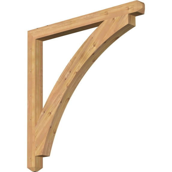 Ekena Millwork 3 1/2"W x 46"D x 46"H Thorton Craftsman Smooth Bracket, Western Red Cedar