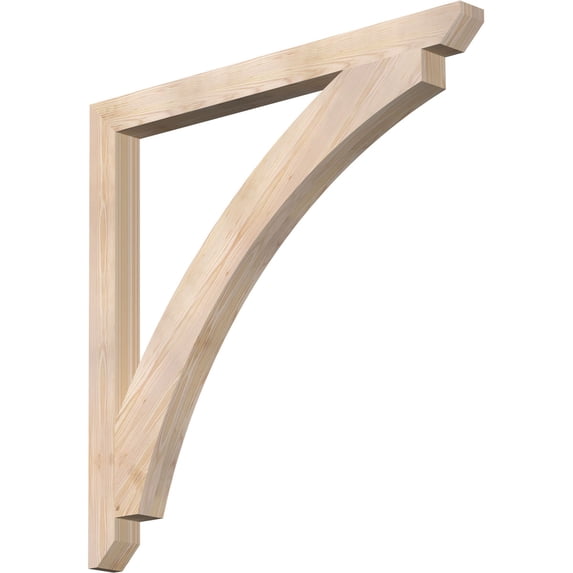 Ekena Millwork 3 1/2"W x 46"D x 46"H Thorton Slat Smooth Bracket, Douglas Fir