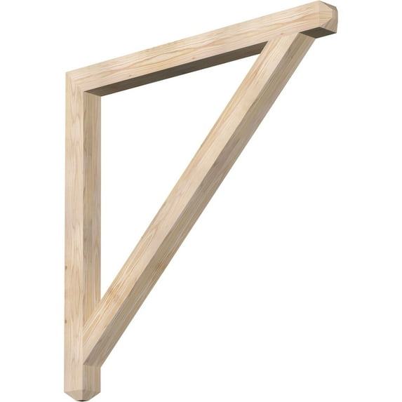 Ekena Millwork 3 1/2"W x 46"D x 46"H Traditional Craftsman Smooth Bracket, Douglas Fir