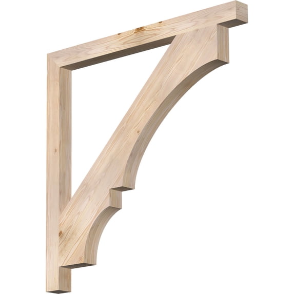 Ekena Millwork 3 1/2"W x 48"D x 48"H Balboa Block Smooth Bracket, Douglas Fir