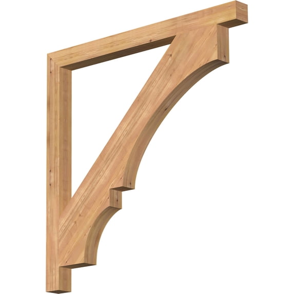 Ekena Millwork 3 1/2"W x 48"D x 48"H Balboa Block Smooth Bracket, Western Red Cedar