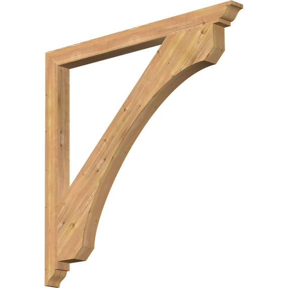 Ekena Millwork 3 1/2"W x 48"D x 48"H Legacy Traditional Smooth Bracket, Western Red Cedar